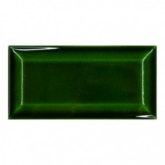 Listel Metro Biseaute Vert Fonce N°2 7,5X15 cm - Mix couleurs Brillant 