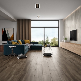 Carrelage Sol & Mur Legno Pepper Marron 19,5X120 cm