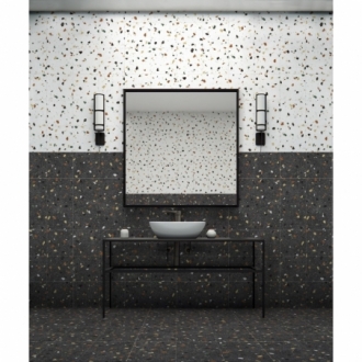 Carrelage Sol & Mur Tritato Blanco 25X25 cm - Blanc Mat visuel en salle de bain